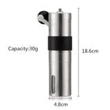 2 Size Manual Ceramic Coffee Grinder Stainless Steel Adjustable Coffee Bean Mill With Rubber Loop Ring Easy Clean Kitchen Tools