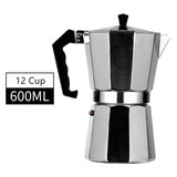 VOCORY Coffee Maker Aluminum Mocha Espresso Percolator Pot Coffee Maker Moka Pot 1cup/3cup/6cup/9cup/12cup Stovetop Coffee Maker