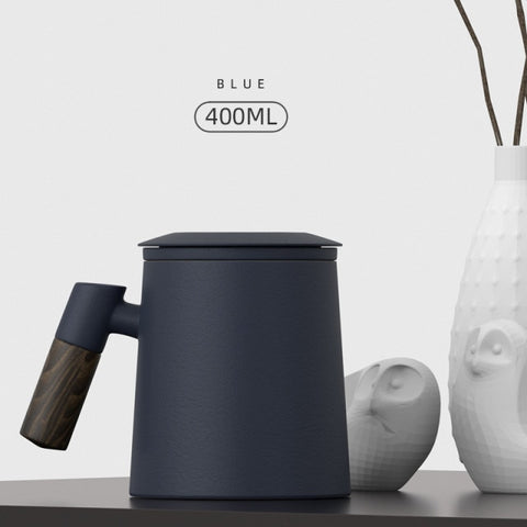 400ML Ceramic Mug With Handle Filter Lid Coffee Cup Home Porcelain Cup Office Tea Mug Premium Gifts Tumbler tazas de café