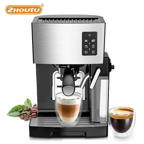 Zhoutu Espresso Coffee Maker Cappuccino Machine 19 Bar Fast Heating System with Powerful Milk Tank,One-Touch Brewing Espresso