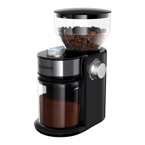 Electric Automatic Bean Grinder Grinding Machine 240g 2-12 Cups Capacity 18 Grind Settings Flat Chestnut Burr Coffee Grinders